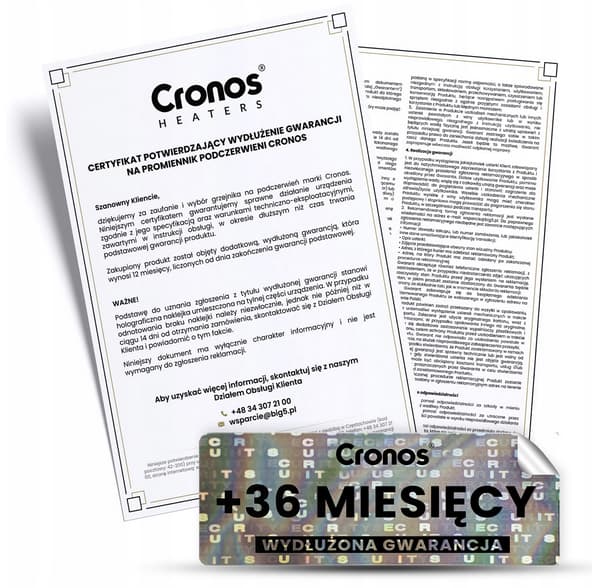 

Promiennik CRP-770TWP + Wydłużona Gwarancja do promiennika 36msc