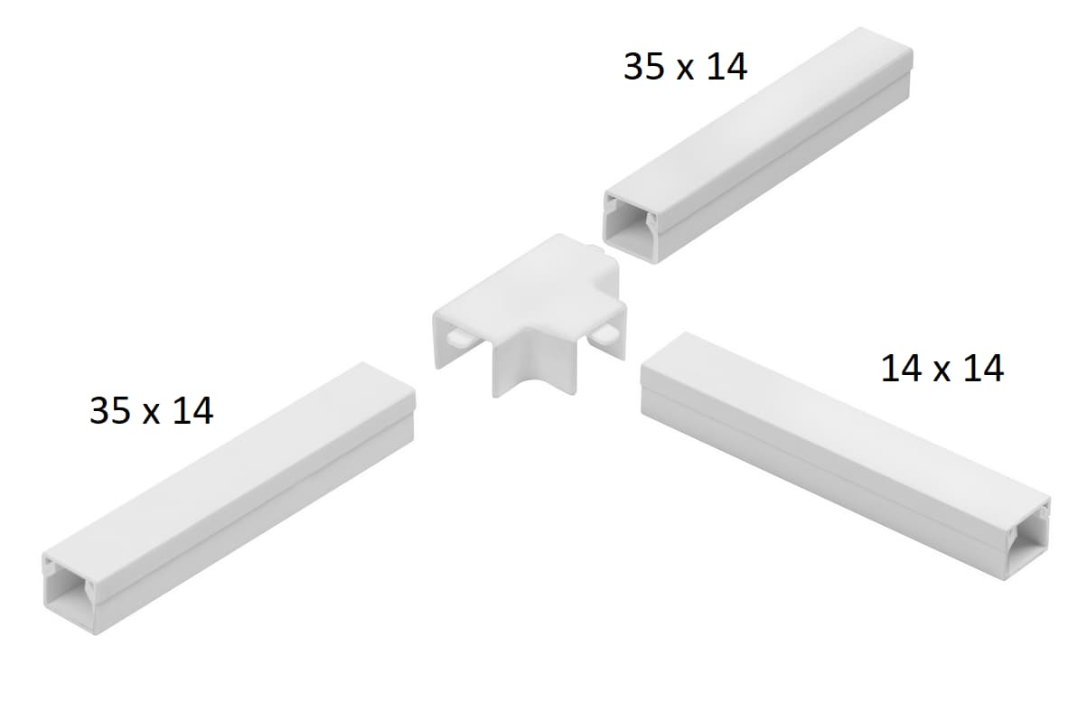 

Osprzęt do listew elektroinstalacyjnych, trójnik redukcyjny BIAŁY LOR 35x14x35 (1szt.)