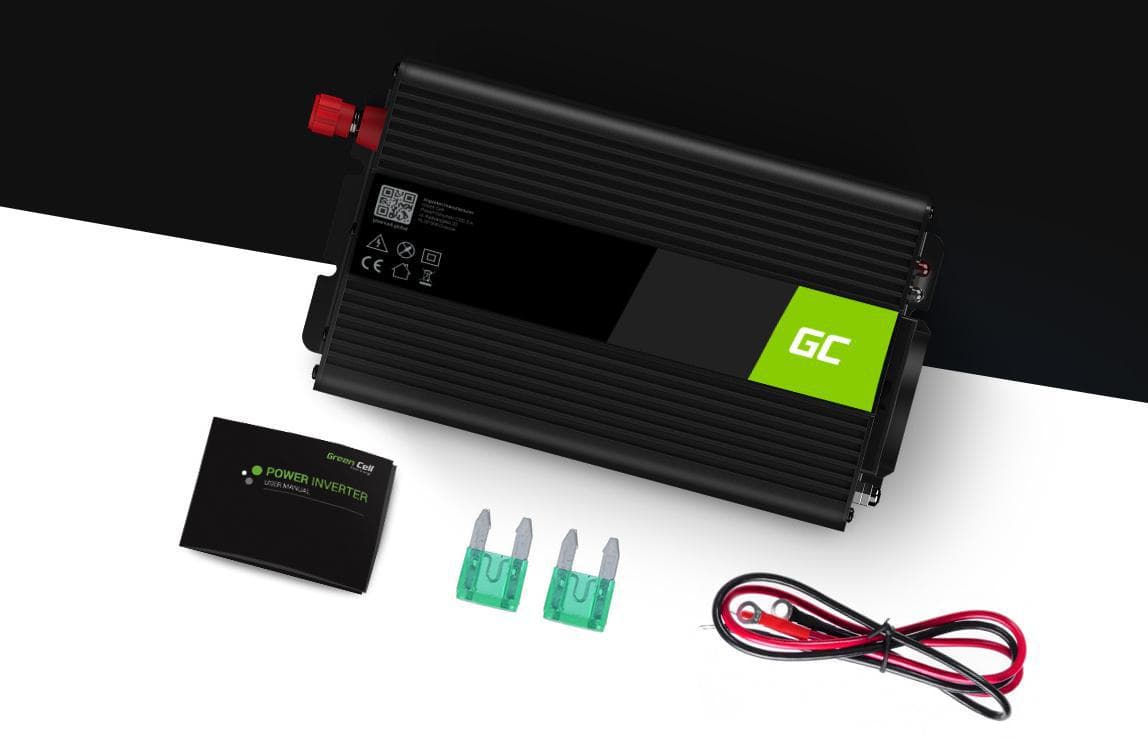 

PRZETWORNICA NAPIĘCIA INWERTER Green Cell 12V -> 230V 150W/300W CZYSTA SINUSOIDA INV29