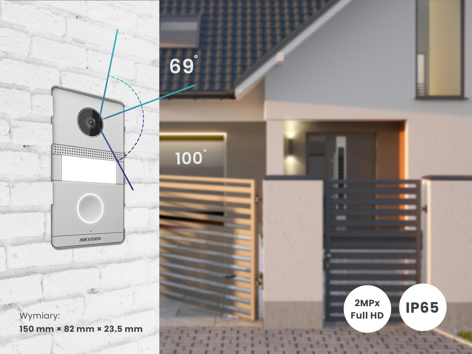 

ZESTAW WIDEODOMOFONOWY HIKVISION DS-KIS101-P (Flush)