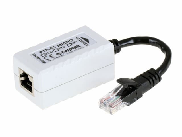 

Zabezpieczenie przepięciowe LAN do kamer IP, EWIMAR PTF-51-ENG/PoE/Micro
