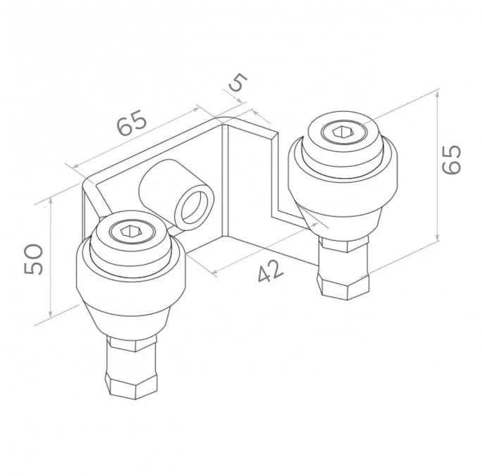 

Uchwyt PSG 60.022 42mm górny do bram przesuwnych (2 rolki)