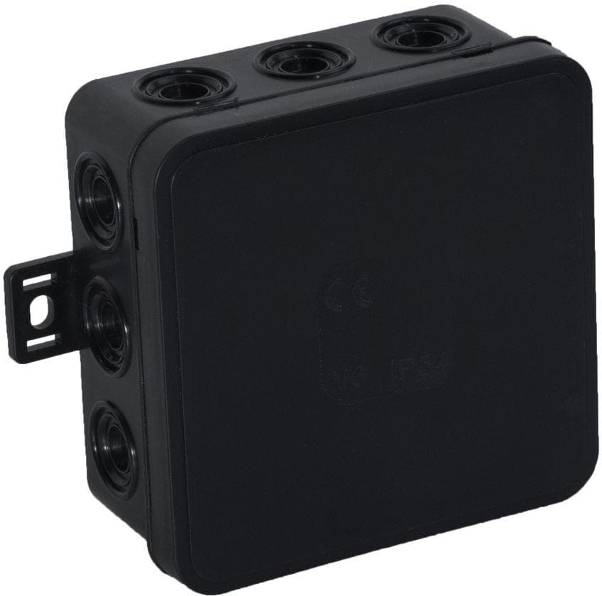 

Puszka natynkowa pusta 12 wlotów VIPLAST V6 klik CZARNA IP54 85x85x41mm 036-05