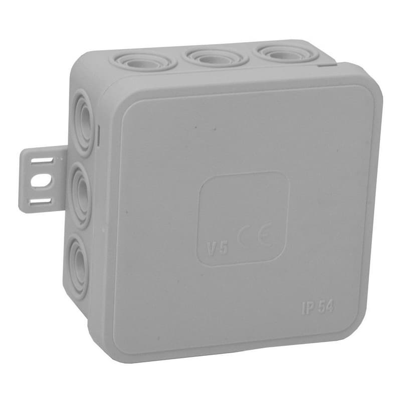 

V5 Puszka n/t 75x75x41mm IP54 12-wl klik z osł.popiel (1LM)