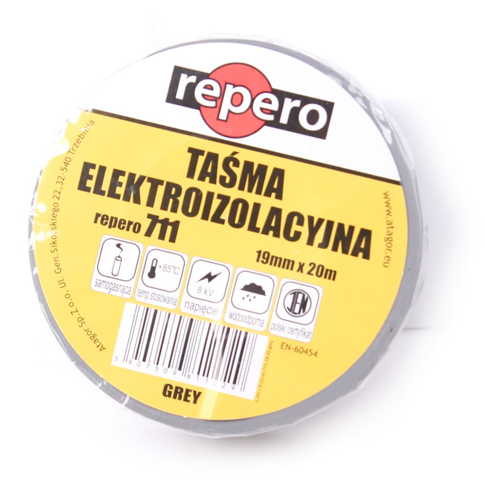 

TAŚMA IZOLACYJNA REPERO 711E SZARA 19MMX20M