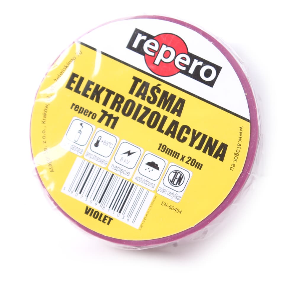 

TAŚMA IZOLACYJNA REPERO 711E FIOLETOWA 19MMX20M