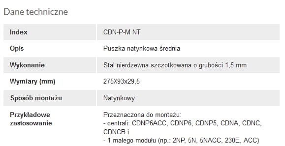 

ACO CDN-P-M NT Ramka natynkowa średnia CDN z daszkiem, do CDNP5/6, CDNC/B, CDNA