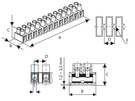 

ZŁĄCZKA KOSTKA ELEKTRYCZNA 12-TOROWA 0,5-4,0mm2 PP-12-4 BIAŁA (1szt.)