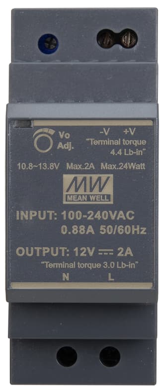 

ZASILACZ IMPULSOWY NA SZYNĘ DIN MEAN WELL HDR-30-12 12V/30W/2A