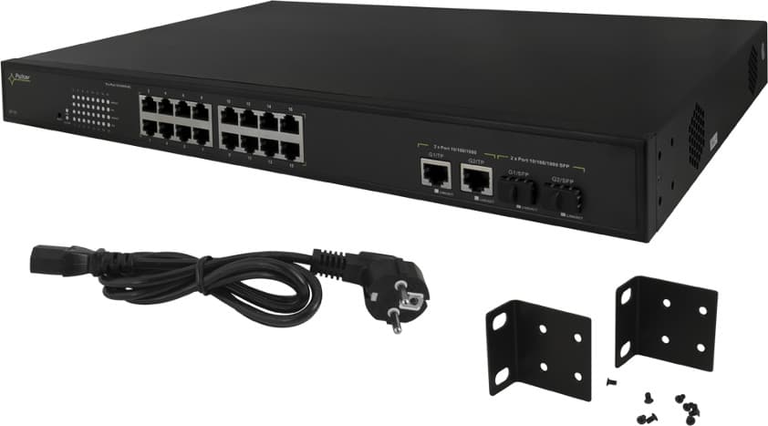 

SWITCH POE PULSAR SF116 16-PORTÓW (16xPoE + 2xUPLINK/2xSFP UPLINK)
