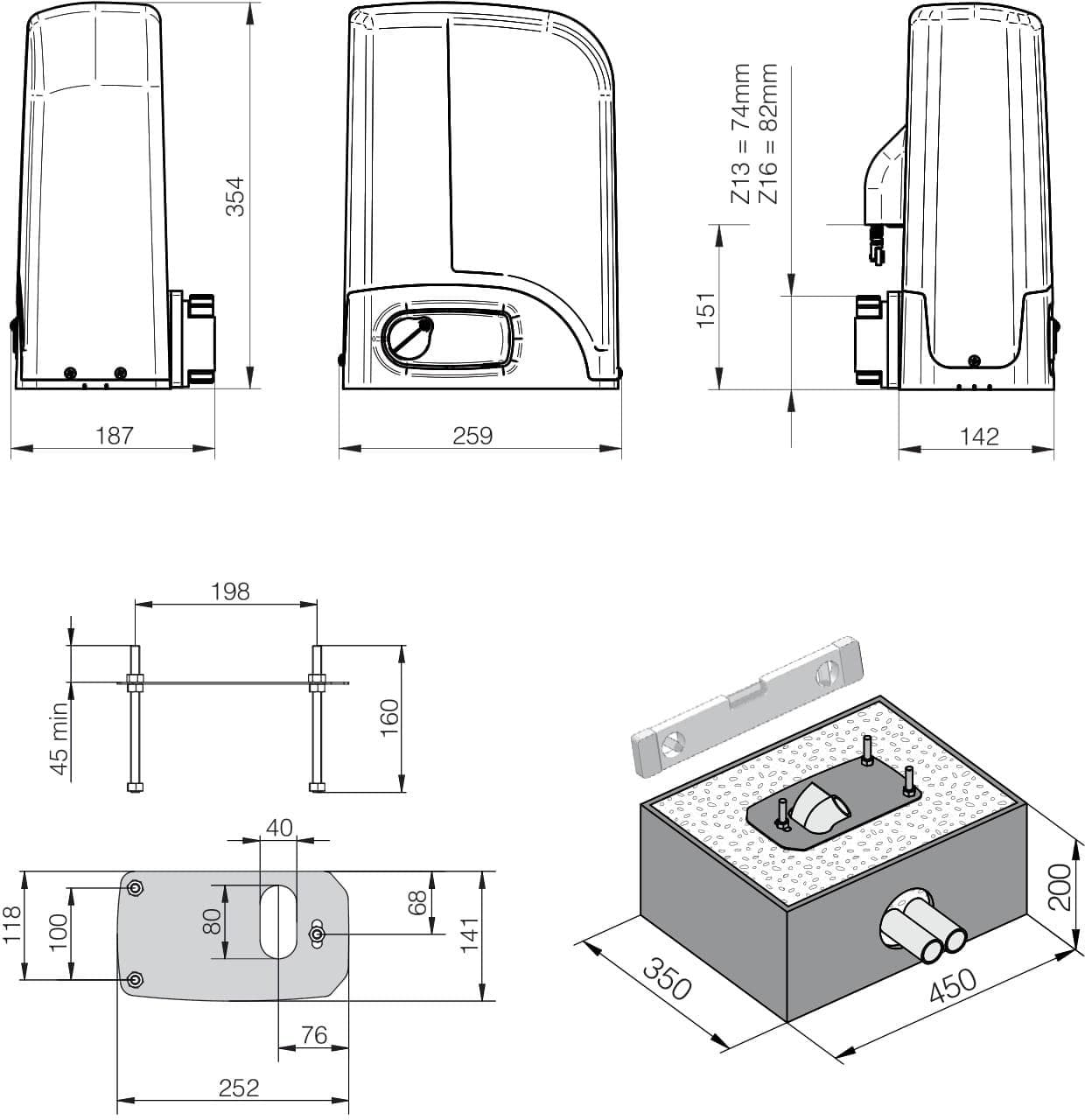 

Zestaw DEA KIT LIVI 9N do bram przesuwnych do 900kg