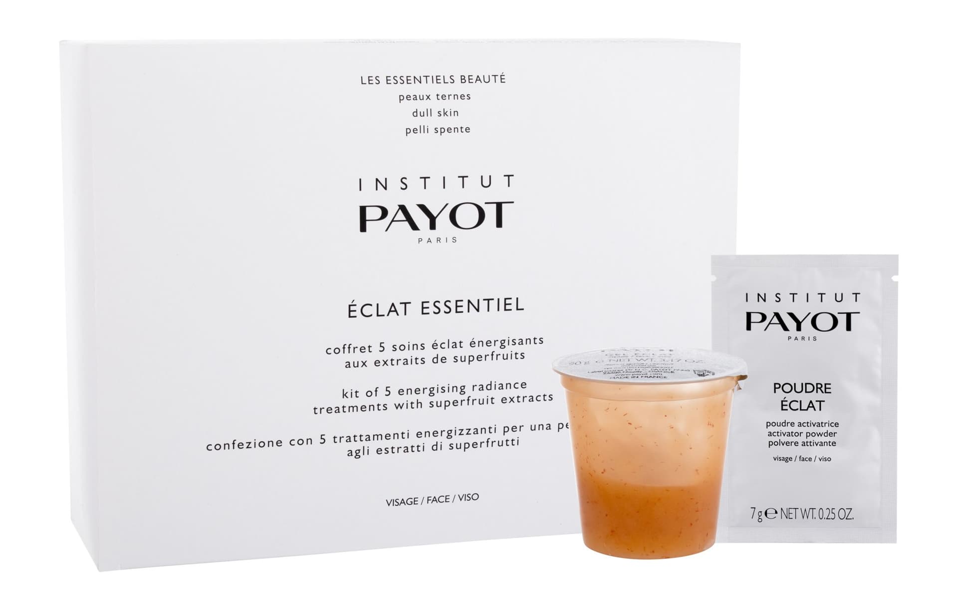 

PAYOT Éclat Essentiel Maseczka do twarzy 450g Żel do twarzy Gel Éclat 5 x 90g + Aktywujący proszek Poudre Éclat Activator Powder 5 x 7g (W)