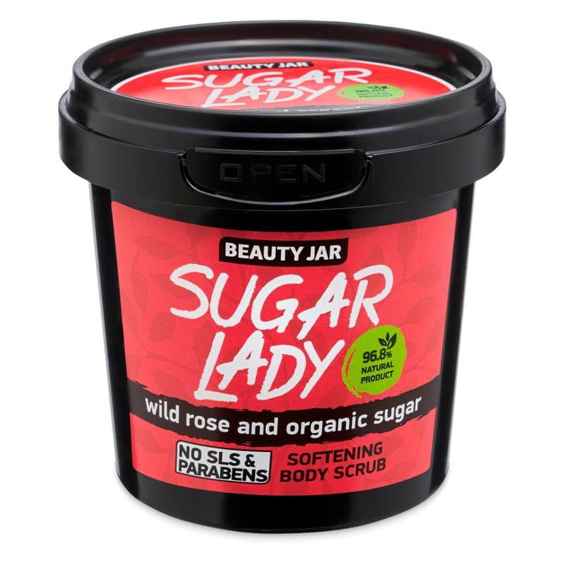 

BEAUTY JAR Sugar Lady zmiękczający scrub do ciała z dziką różą i organicznym cukrem 180g