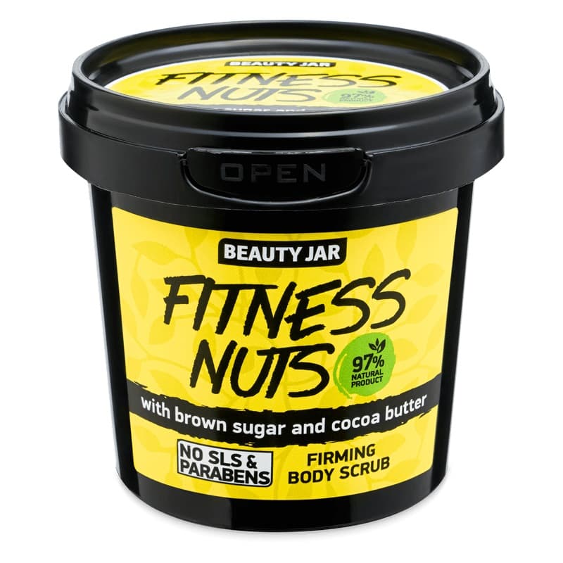 

Beauty Jar Fitness Nuts ujędrniający peeling do ciała z brązowym cukrem i masłem kakaowym 200g