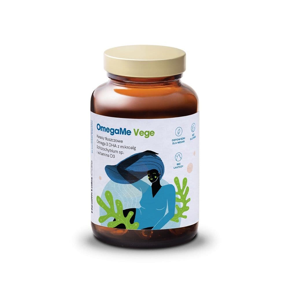 

HEALTHLABS OmegaMe Vege kwasy tłuszczowe Omega 3 DHA z alg morskich z witaminą D3 60 kapsułek