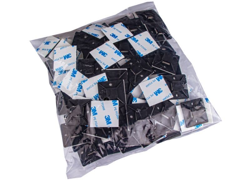 

Uchwyt Do Opaski Samozaciskowej 20x20mm, Samoprzylepna, Zestaw 100 Sztuk Mocowanie Opaski Kablowej Trytytki