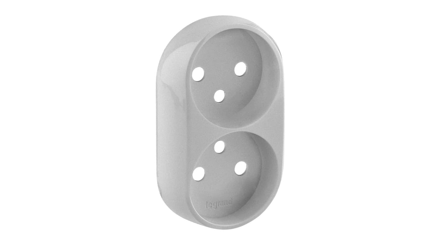 

VALENA ALLURE Plakietka gniazda podwójnego z/u aluminium 753997