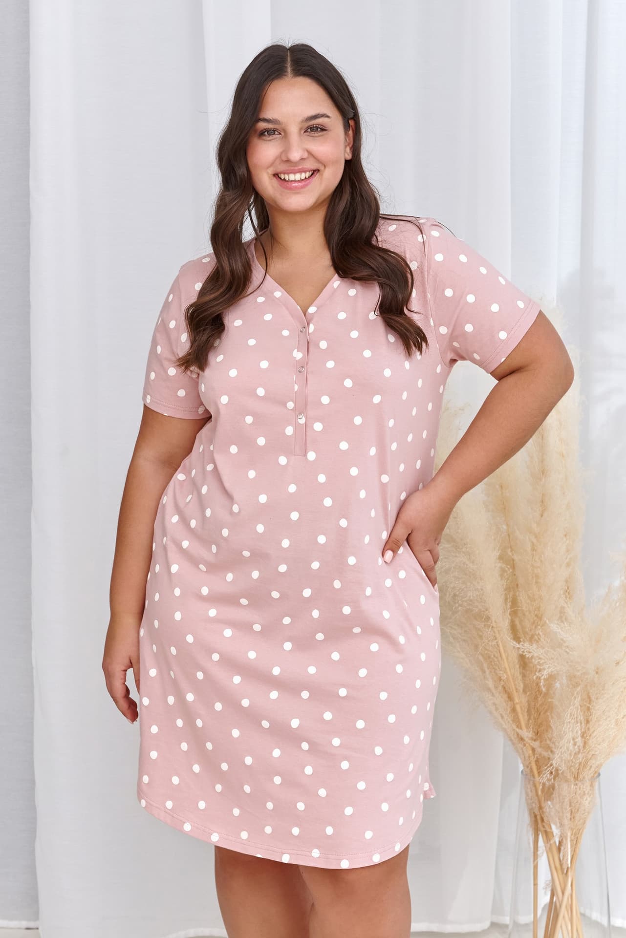

KOSZULA CHLOE 2920 KR R.2XL-3XL (kolor pudrowy róż, rozmiar XXXL)