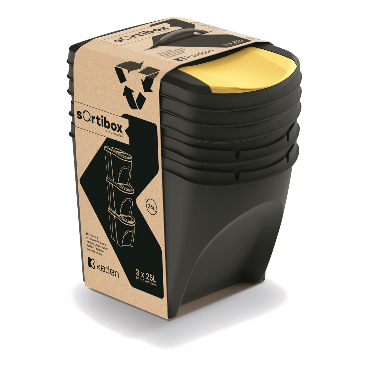

Kosz na śmieci Keden SORTI BOX - czarny recykling