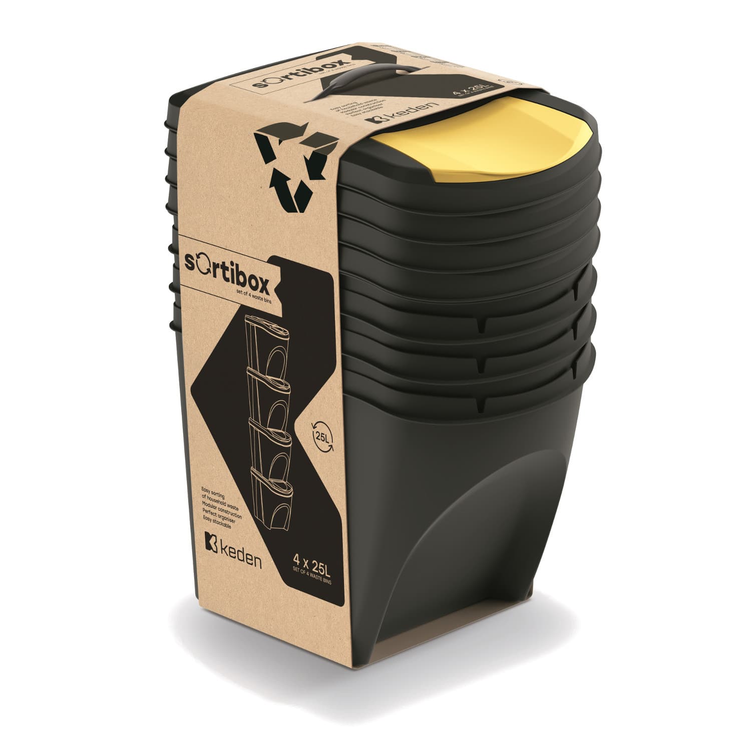 

Kosz na śmieci Keden SORTI BOX - czarny recykling