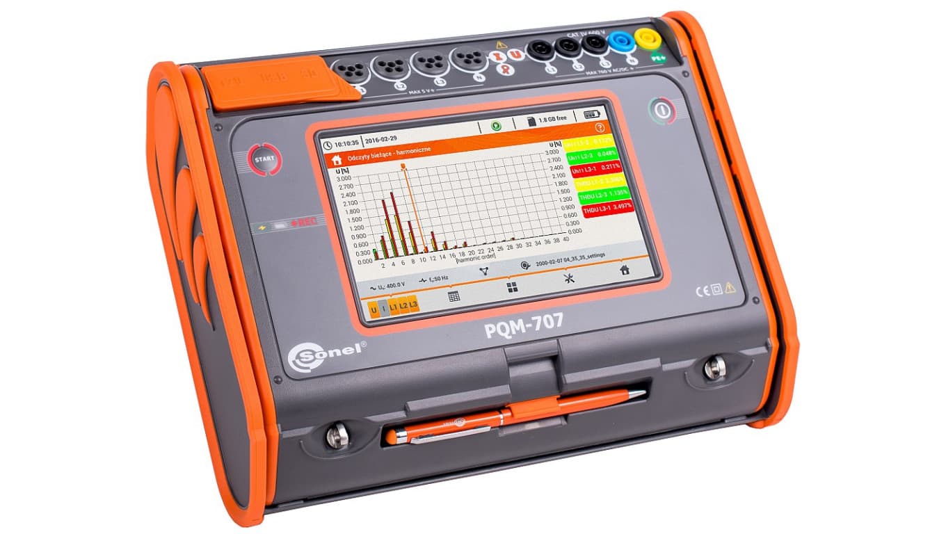 

Analizator jakości zasilania PQM-707 /wraz z 4szt. cęgów F-3/ WMPLPQM707
