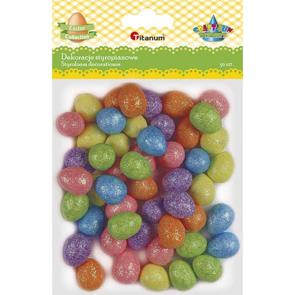 

Jajka styrop. metalizowane mix kol. pastelowych 50szt. 491046 TITANUM