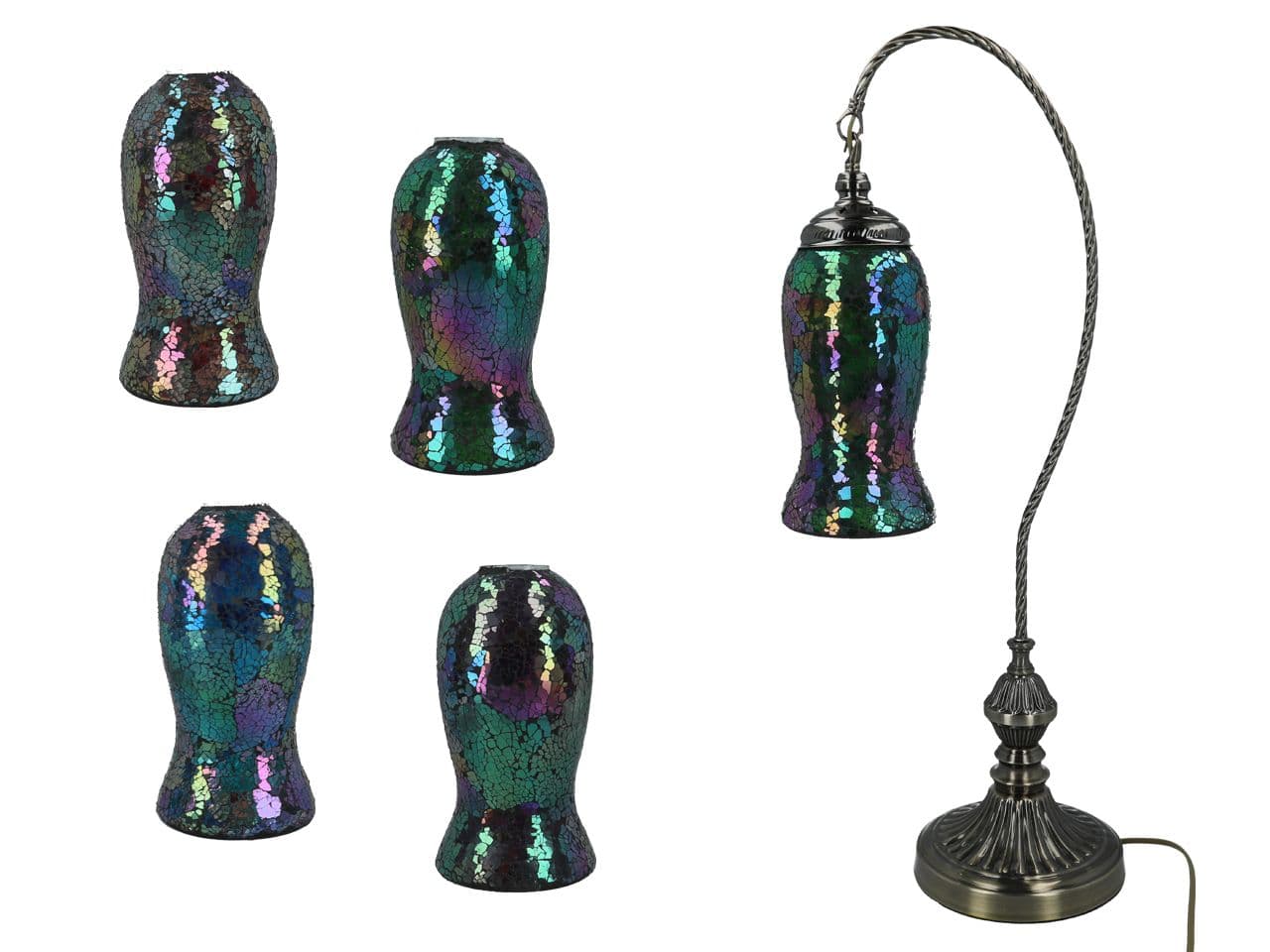 

Lampa stołowa - klosz pojedynczy, wielokolorowy