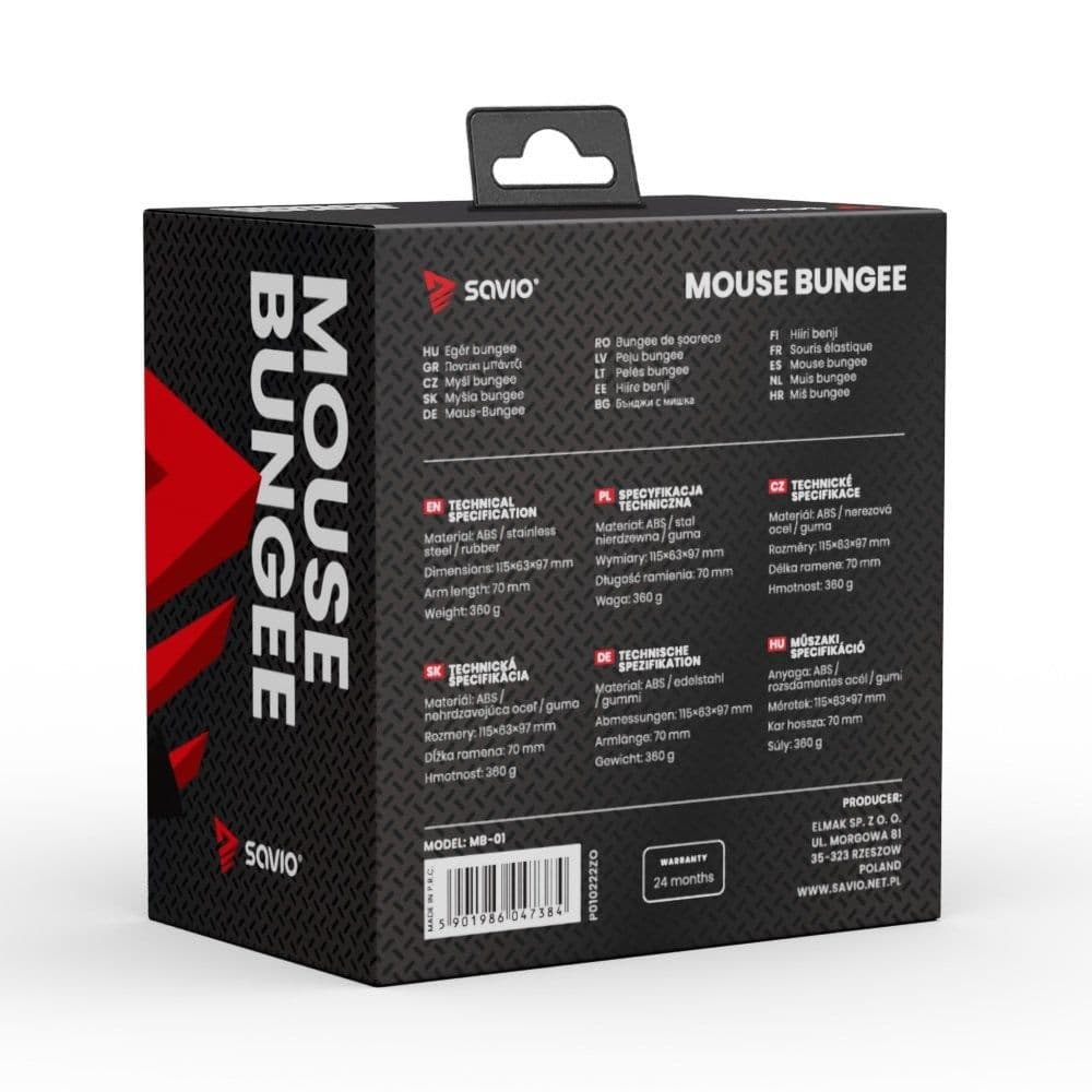 

SAVIO MB-01 UCHWYT DO KABLA MYSZKI MOUSE BUNGEE