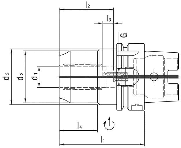 

Uchwyt zaciskowy HPH DIN69893A HSK-A63 20mm WTE