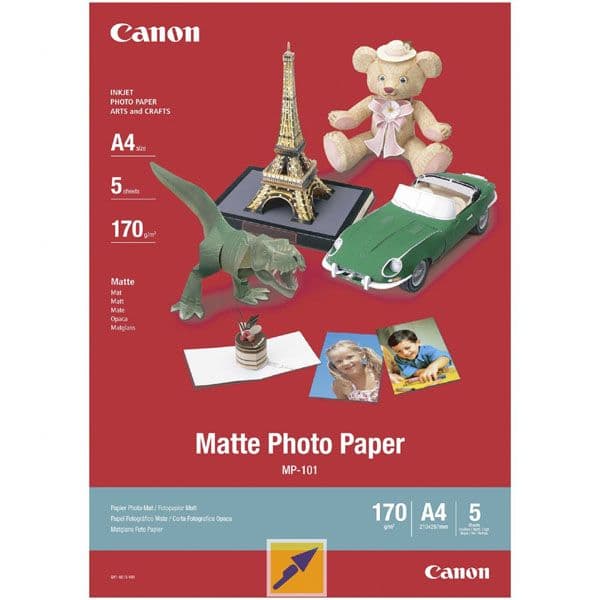 

Canon Matte Photo Paper, MP-101, foto papier, matowy, 7981A042, biały, A4, 170 g/m2, 5 szt., atrament