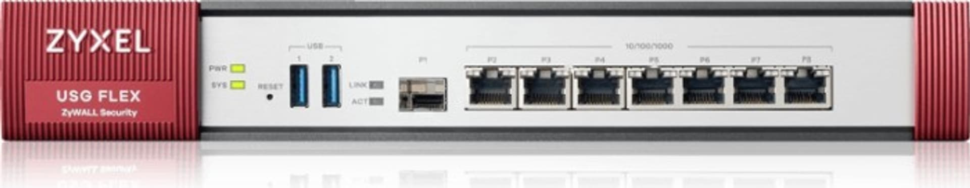 

ZYXEL USG Flex Firewall 7 Gigabit user-definable ports 1xSFP 2xUSB Device only