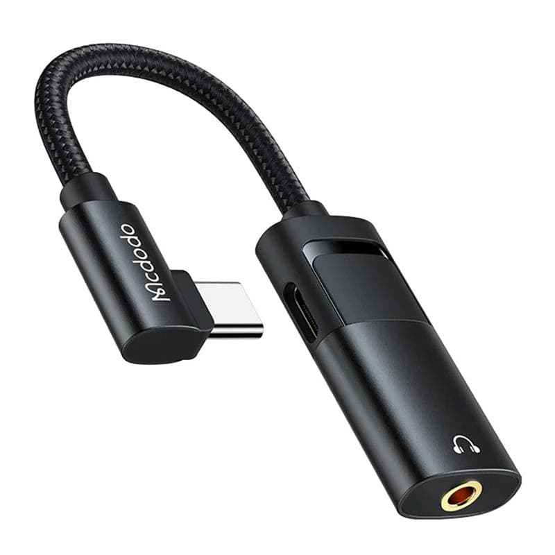 

Adapter USB-C do AUX mini jack 3.5mm + USB-C, Mcdodo CA-1880 (czarny)