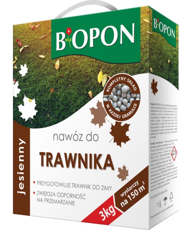 

NAWÓZ JESIENNY - DO TRAWNIKA GRANULAT KARTON Z UCHWYTEM 3 KG