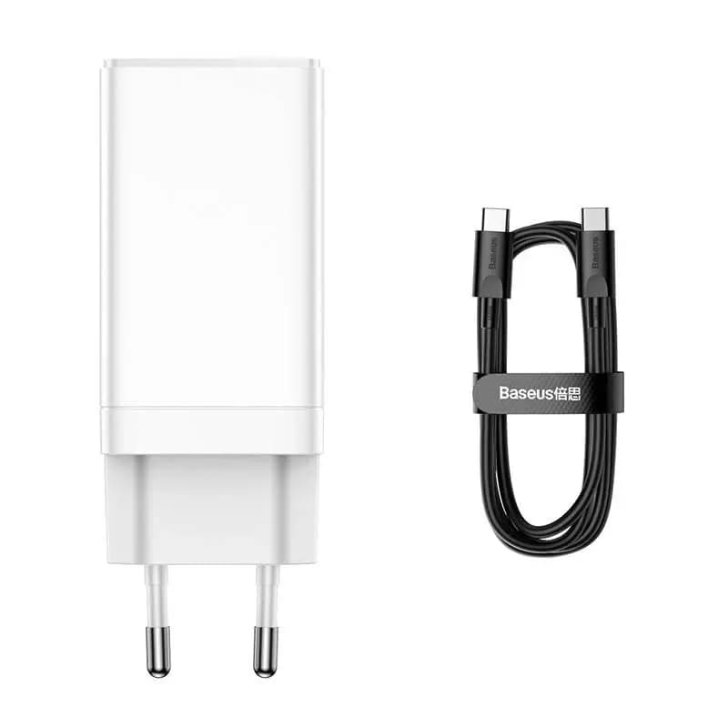

Ładowarka sieciowa Baseus GaN3 Pro, 2xUSB-C + USB, 65W (biała)