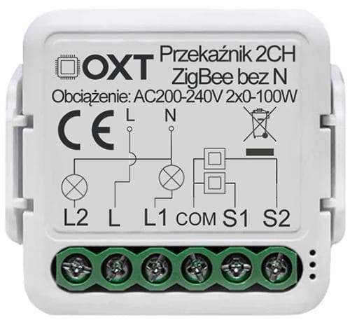 

Moduł OXT mini 2 obwody ZigBee Tuya