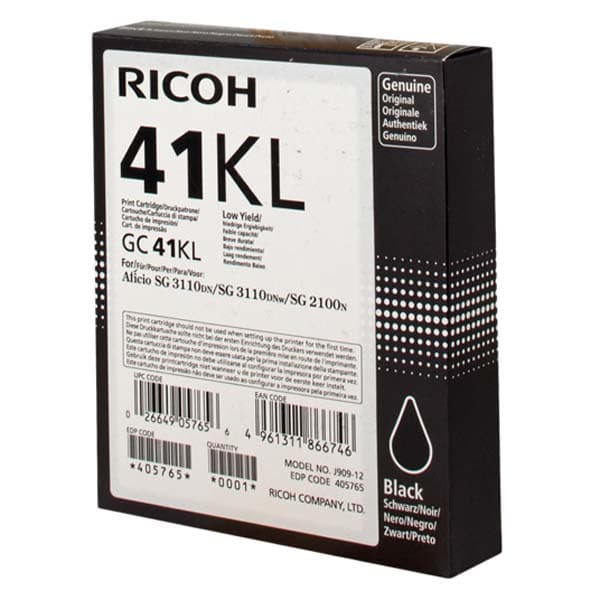 

Ricoh oryginalny wkład żelowy 405765, black, 600s, GC41KL, Ricoh AFICIO SG 3100, SG 3110