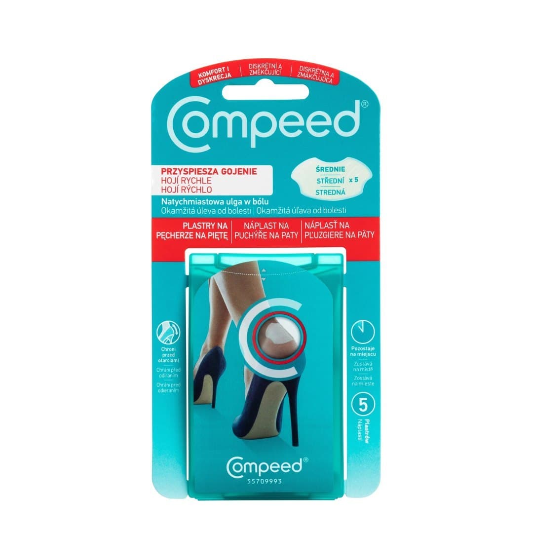 

COMPEED Plastry na pęcherze na piętach dla kobiet - średnie 1op.- 5szt