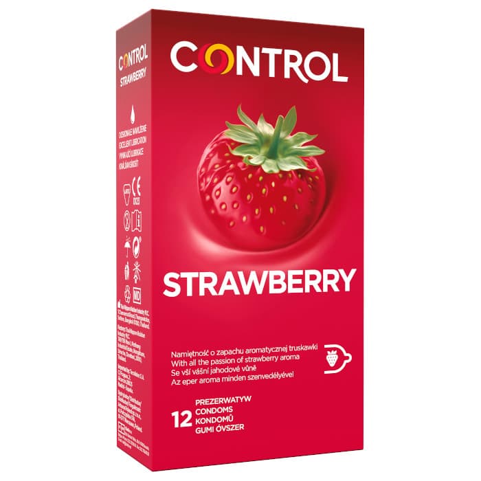 

Control Strawberry prezerwatywy o smaku truskawki 12szt.