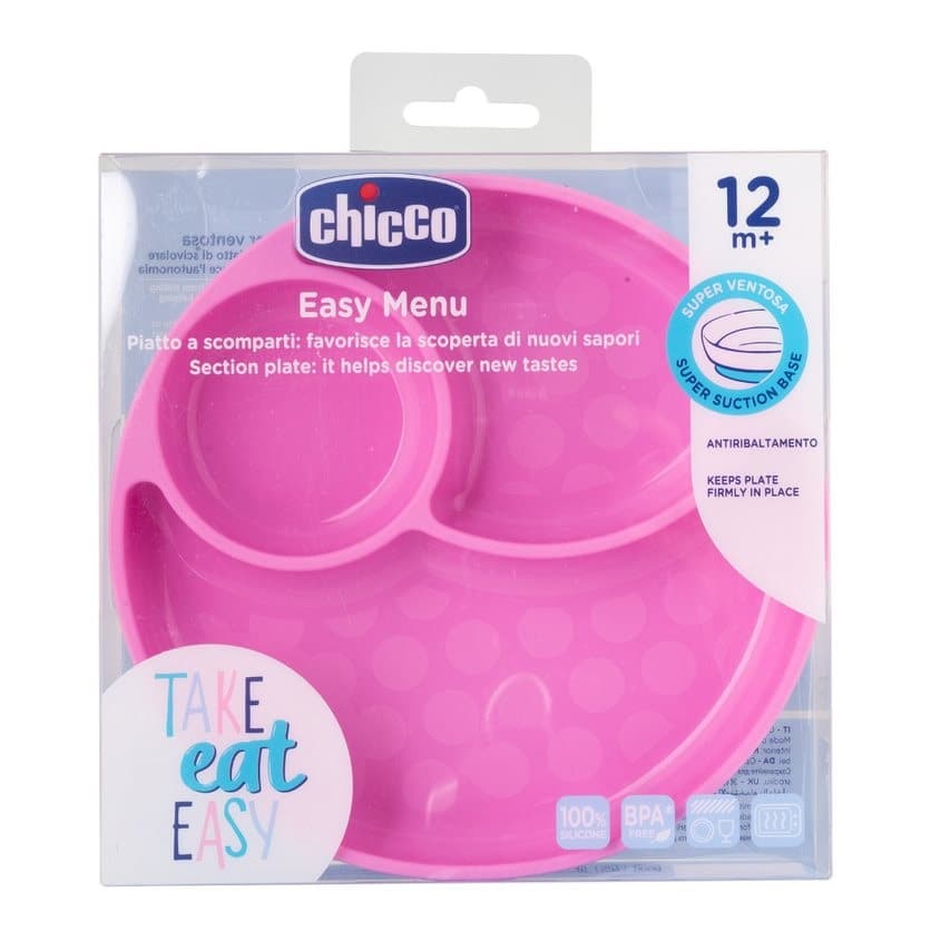 

CHICCO Talerz silikonowy 3-dzielny Girl