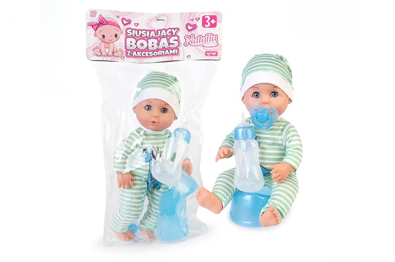 

LALKA BOBAS SMOCZEK BUTELKA NOCNIK PIJE SIUSIA 3+