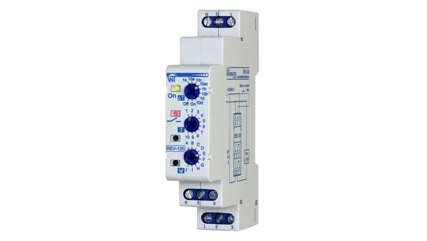 

Przekaźnik czasowy wielofunkcyjny 230V AC 0,1s-10dni REV-120