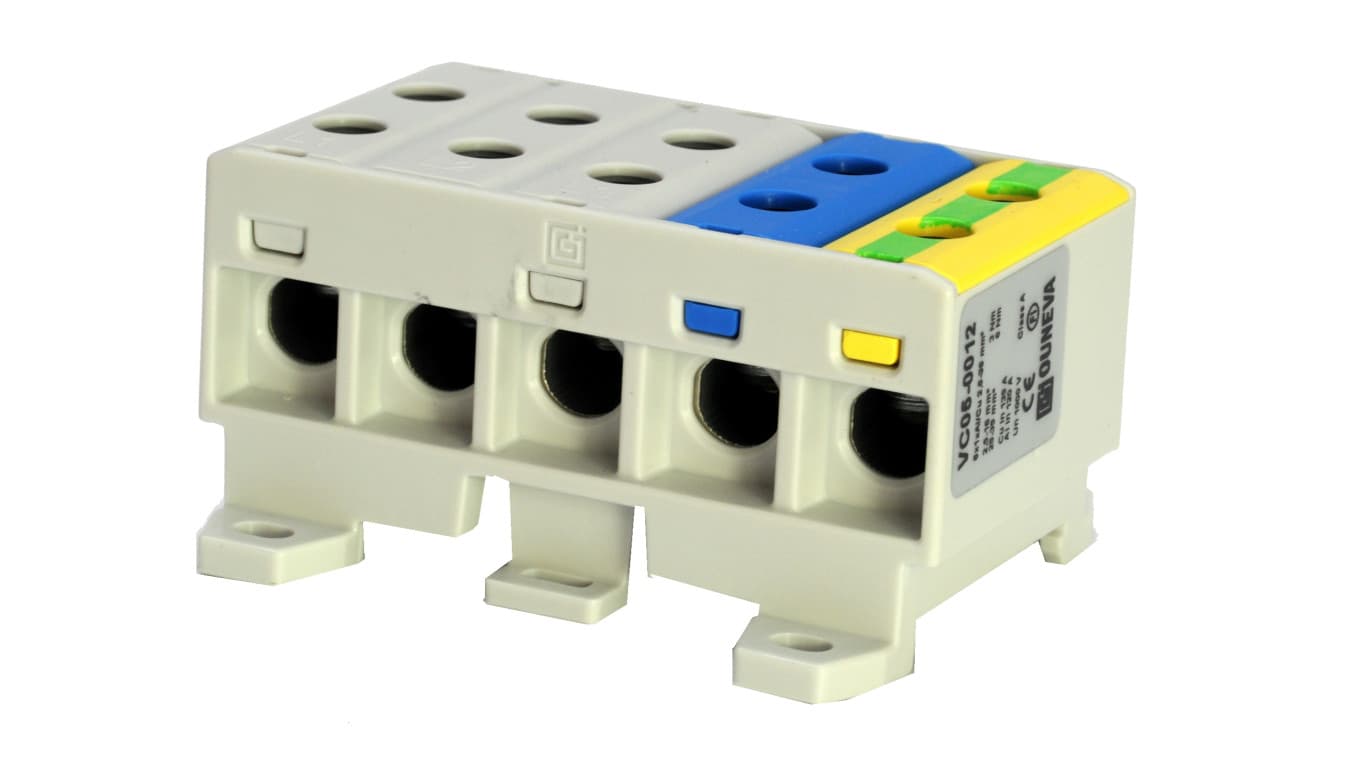 

Złączka OTL35-5x kolor szary, niebieski, żółto-zielony 5x1xAl/Cu 2,5-35mm2 1000V Zacisk uniwersalny MAA5035A10