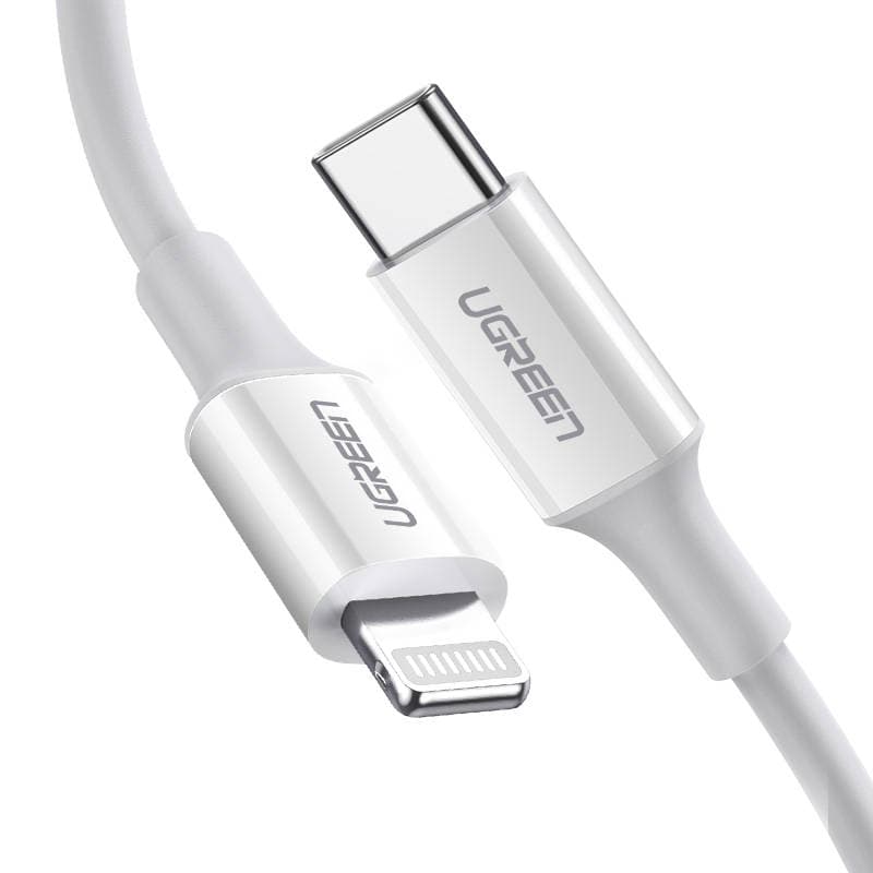 

Kabel ładowania USB-C do Lightning UGREEN, PD 3A, 0,5m (biały)