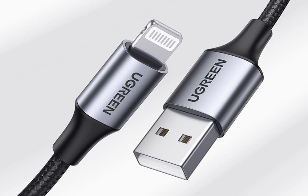 

Kabel Lightning do USB UGREEN 2.4A US199, 1m (czarny)