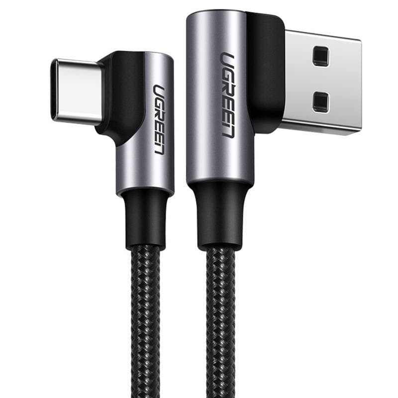 

Kabel USB-C do USB-A 2.0 kątowy UGREEN US176, 3A, 3m (czarny)