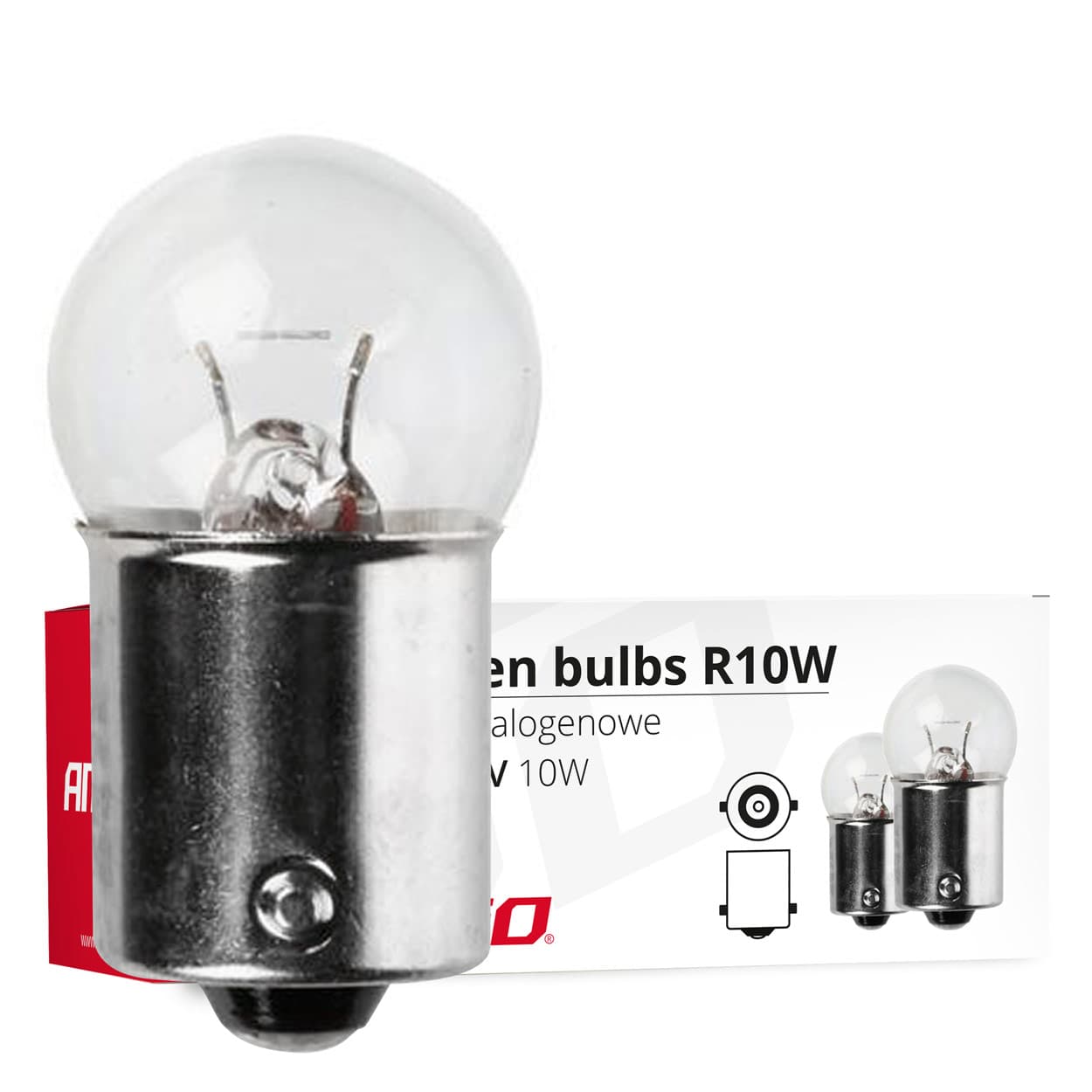 

Żarówki halogenowe r10w ba15s 24v 10 szt. amio-01004