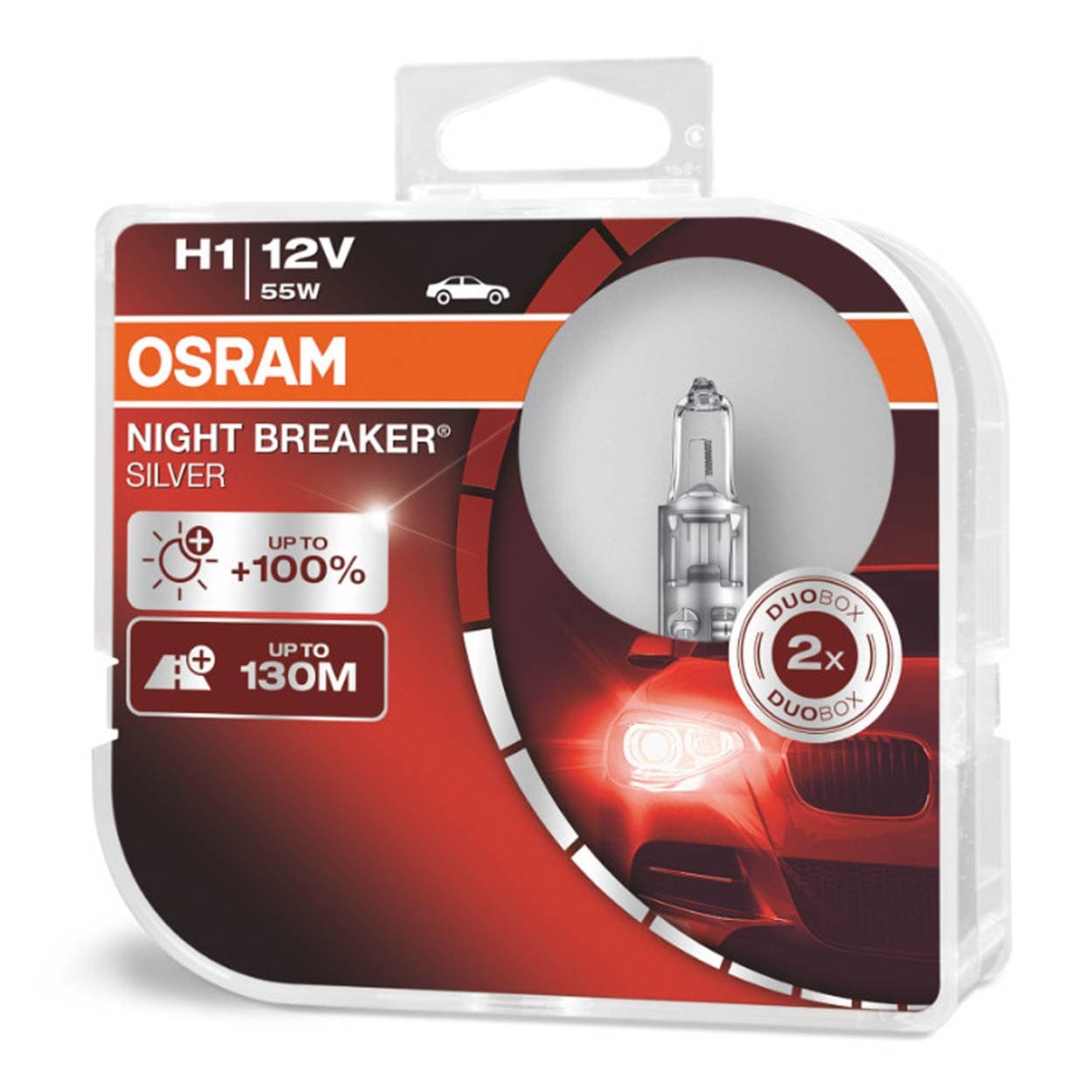 

Żarówk halogenowe osram h1 12v 55w p14,5s night breaker silver +100% /2 szt./