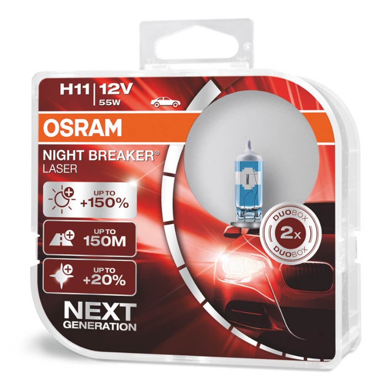 

Żarówki halogenowe osram h11 12v 55w pgj19-2 night breaker laser +150% /2szt./