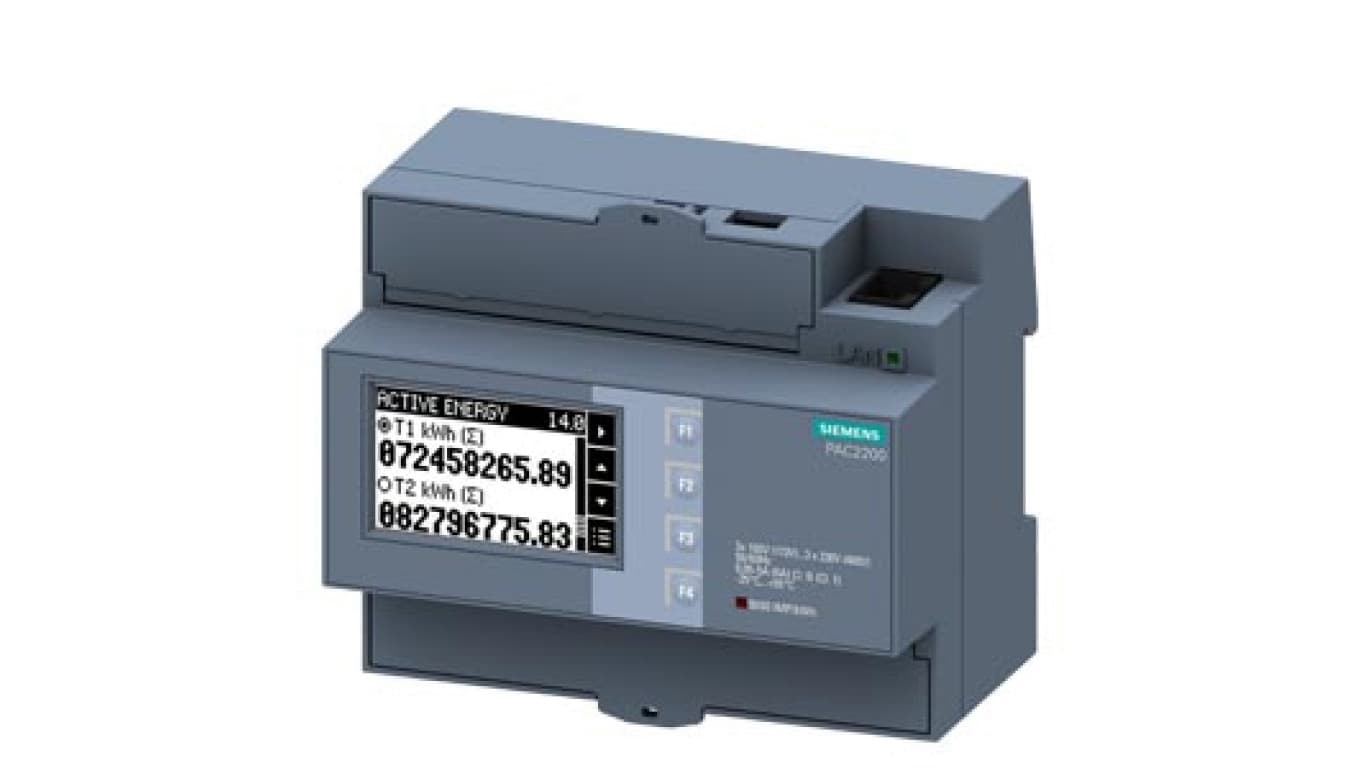 

Miernik parametrów sieci PAC2200 z licznikiem energii pomiar pośredni x/1A lub x/5A MODBUS TCP/IP Webserwer 7KM22002EA301EA1