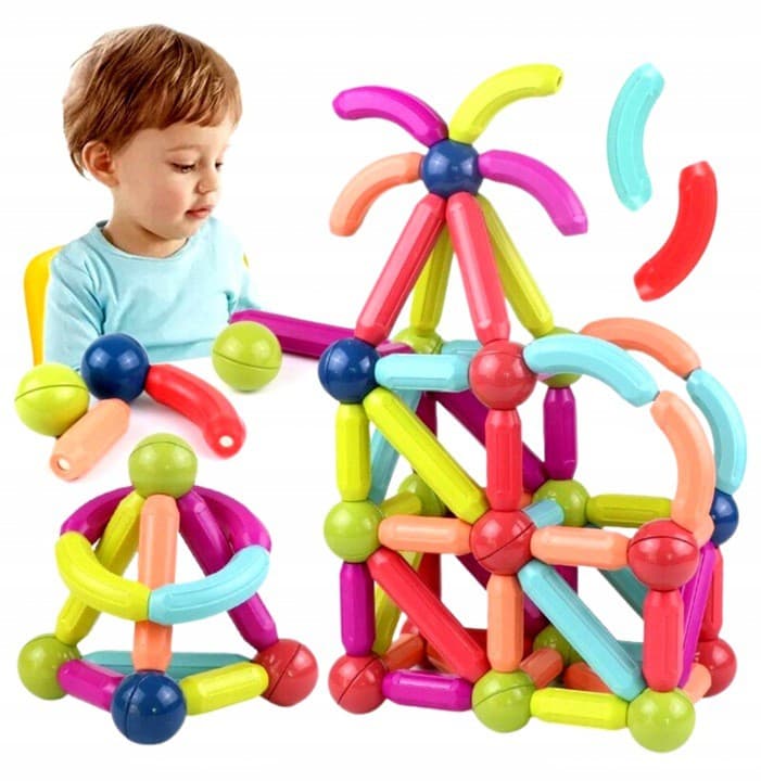 

Klocki edukacyjne magnetyczne konstrukcyjne sticks 64 el.